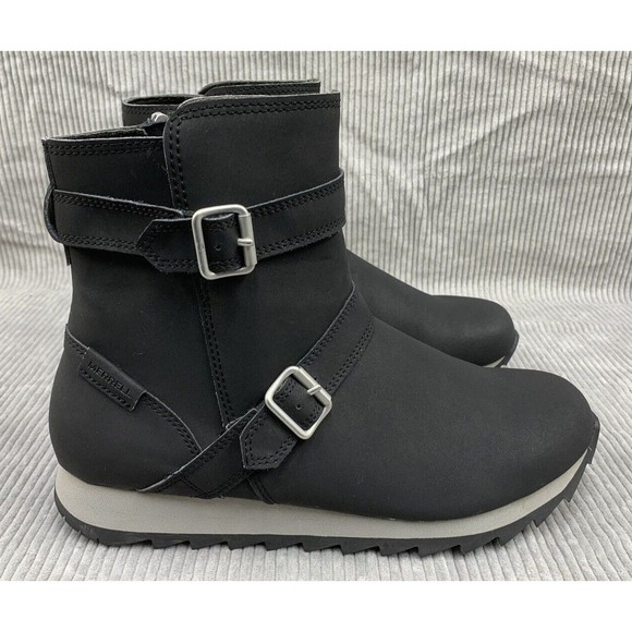 Merrell Alpine Buckle Waterproof Boots Womens Size 11 Black J002348 Light Weight - Picture 2 of 14